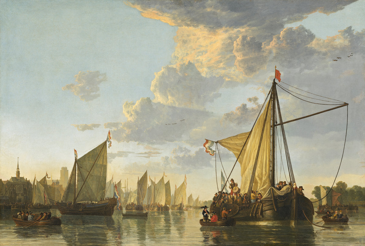 The Maas at Dordrecht by Aelbert Cuyp (Dutch, 1620 - 1691), 16X12"(A3)Poster Print