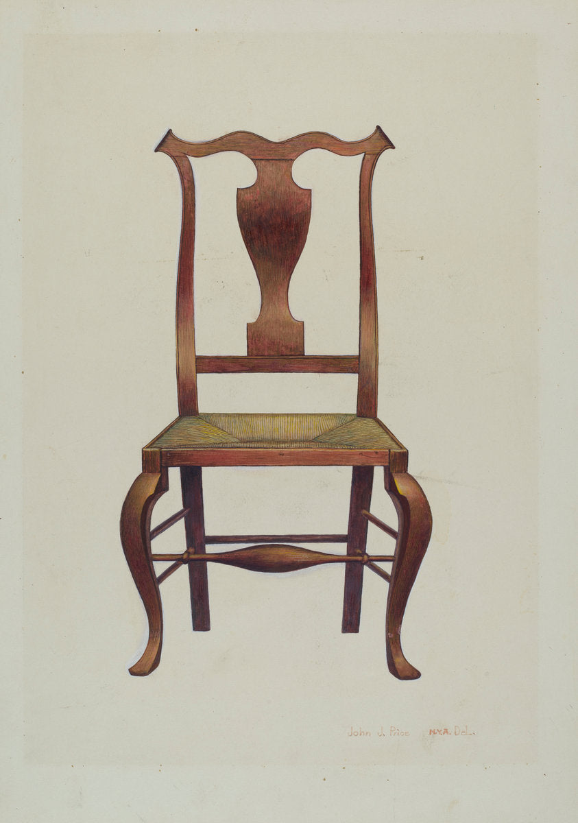 Sheraton Chair by John Price (American, active c. 1935), 16X12"(A3)Poster Print