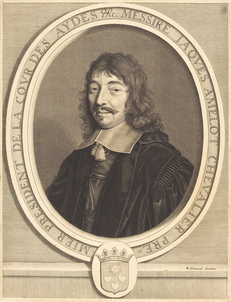 Jacques Amelot by Robert Nanteuil (French, 1623 - 1678), 16X12"(A3)Poster Print