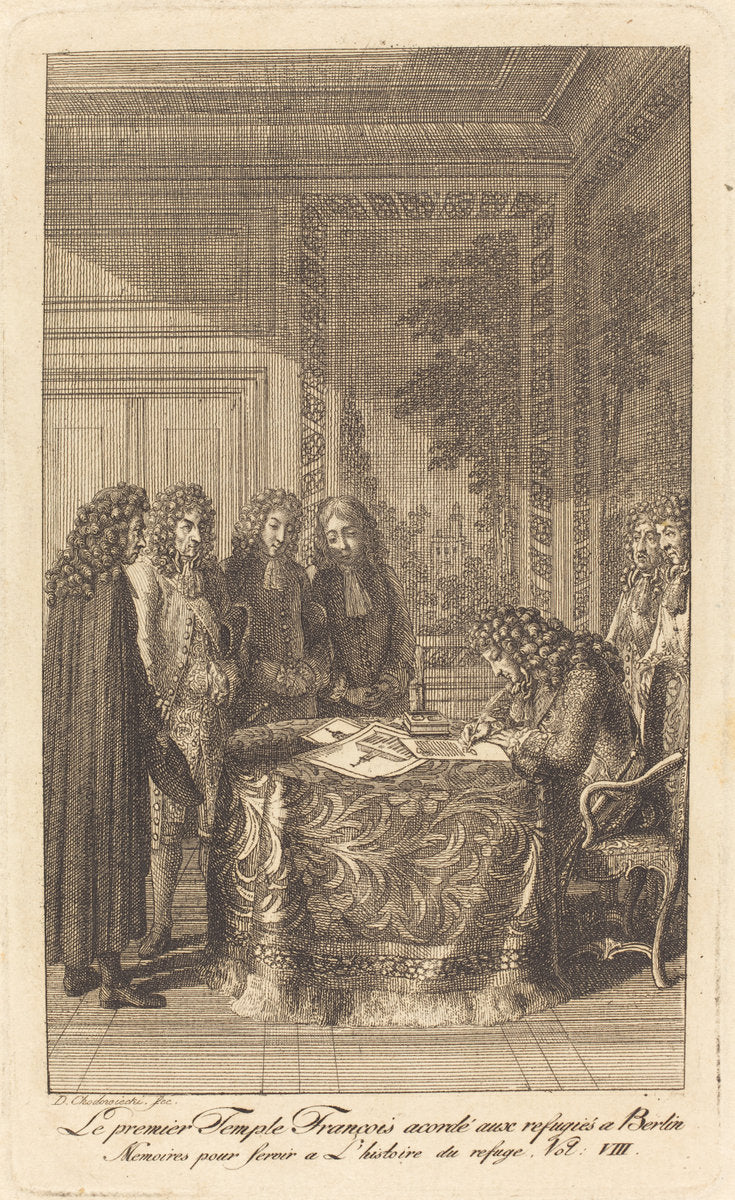 The First French Church in Berlin by Daniel Nikolaus Chodowiecki (German, 1726 - 1801), 16X12"(A3)Poster Print