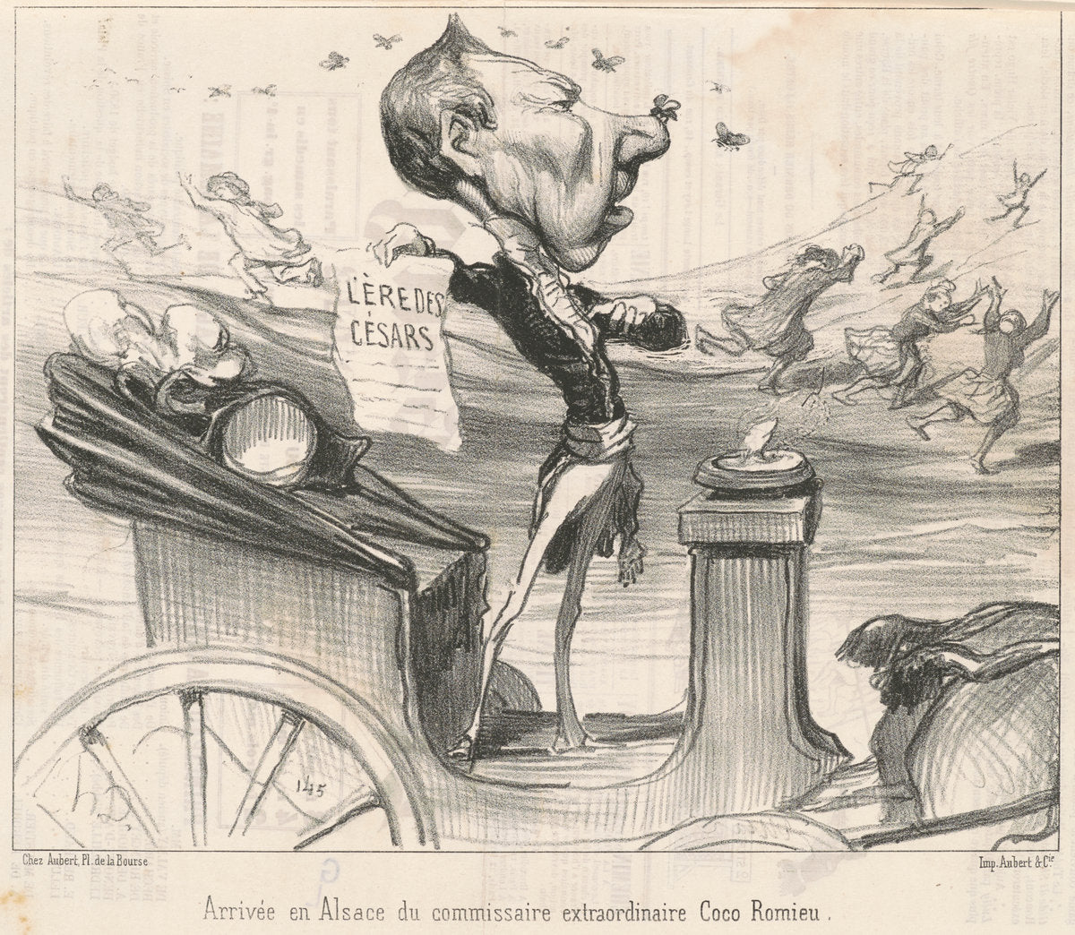 Arrivée en Alsace du commissaire ... by Honoré Daumier (French, 1808 - 1879), 16X12"(A3)Poster Print