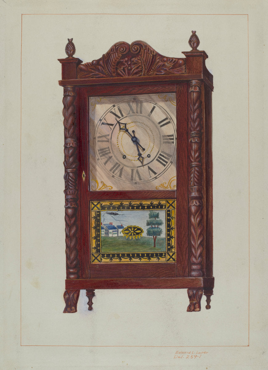 Clock by Edward L. Loper (American, born 1916), 16X12"(A3)Poster Print