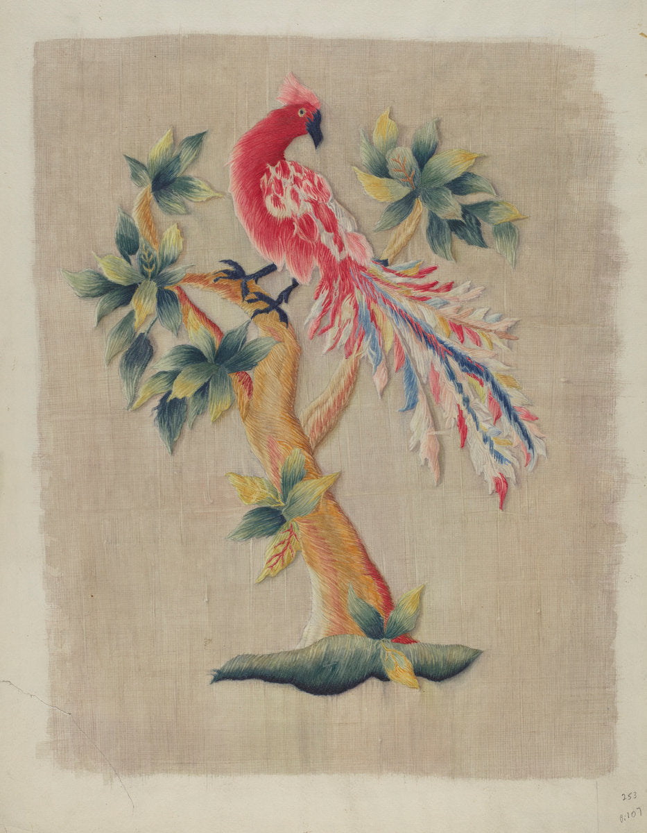 Section of Bed Curtain by Helen E. Gilman (American, born 1913), 16X12"(A3)Poster Print