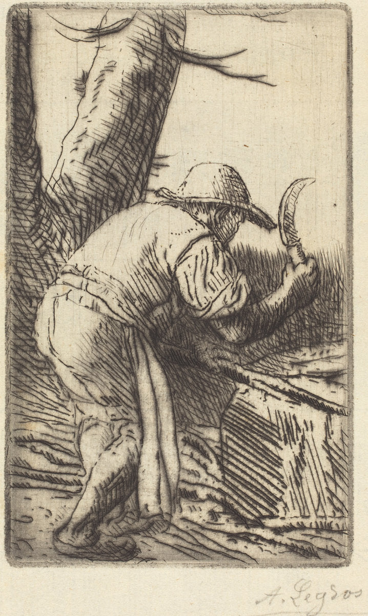 Fagot-cutter (Le coupeur de fagots) by Alphonse Legros (French, 1837 - 1911), 16X12"(A3)Poster Print