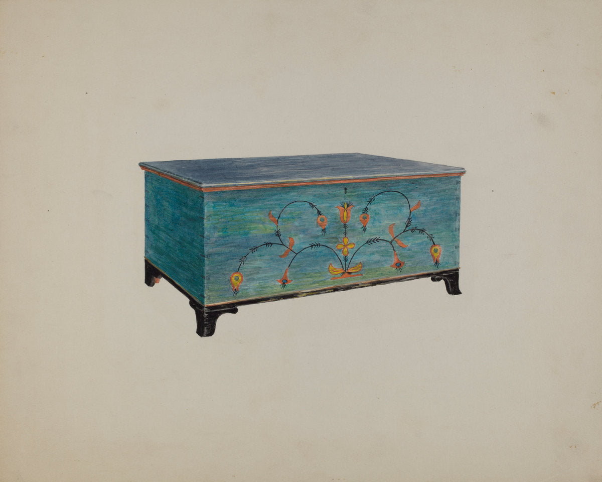 Pa. German Chest by Eileen Knox (American, active c. 1935), 16X12"(A3)Poster Print