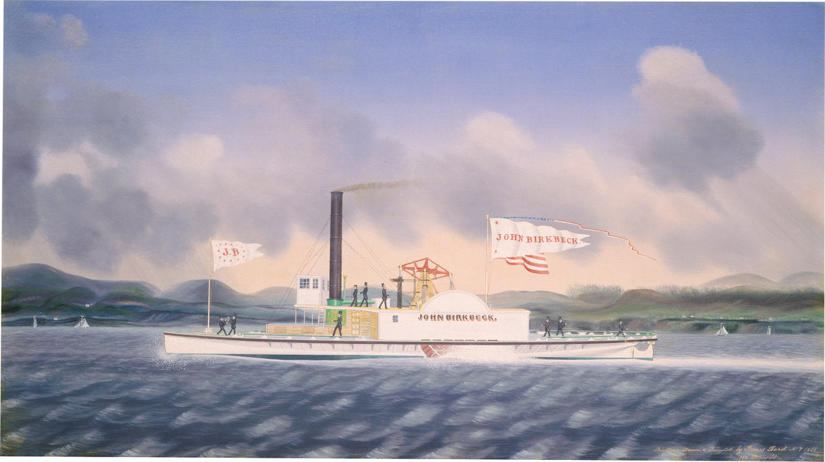 Towboat "John Birkbeck" by James Bard (American, 1815 - 1897), 16X12"(A3)Poster Print