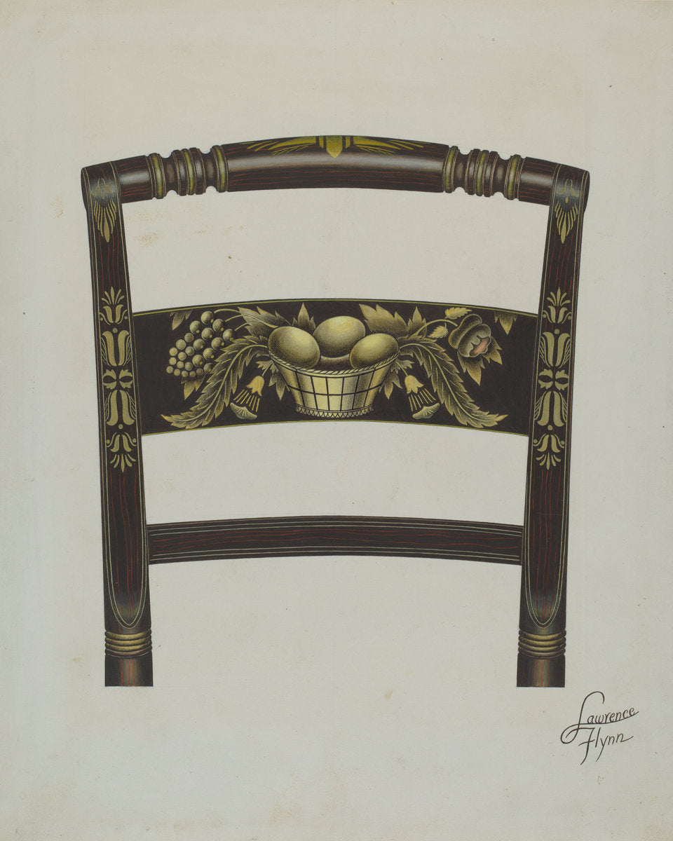 Design on Back of Hitchcock Chair by Lawrence Flynn (American, 1900 - 1973), 16X12"(A3)Poster Print
