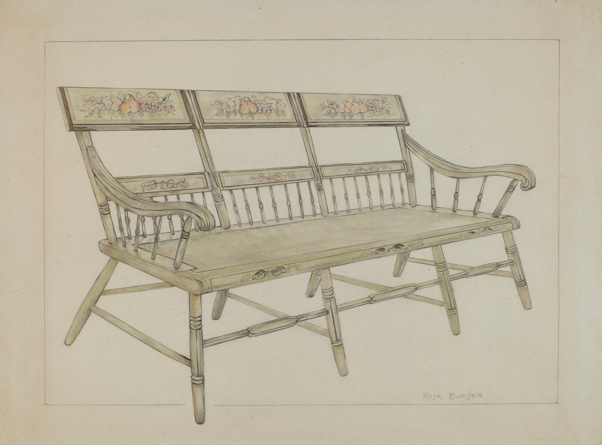 Settee by Rosa Burger (American, active c. 1935), 16X12"(A3)Poster Print