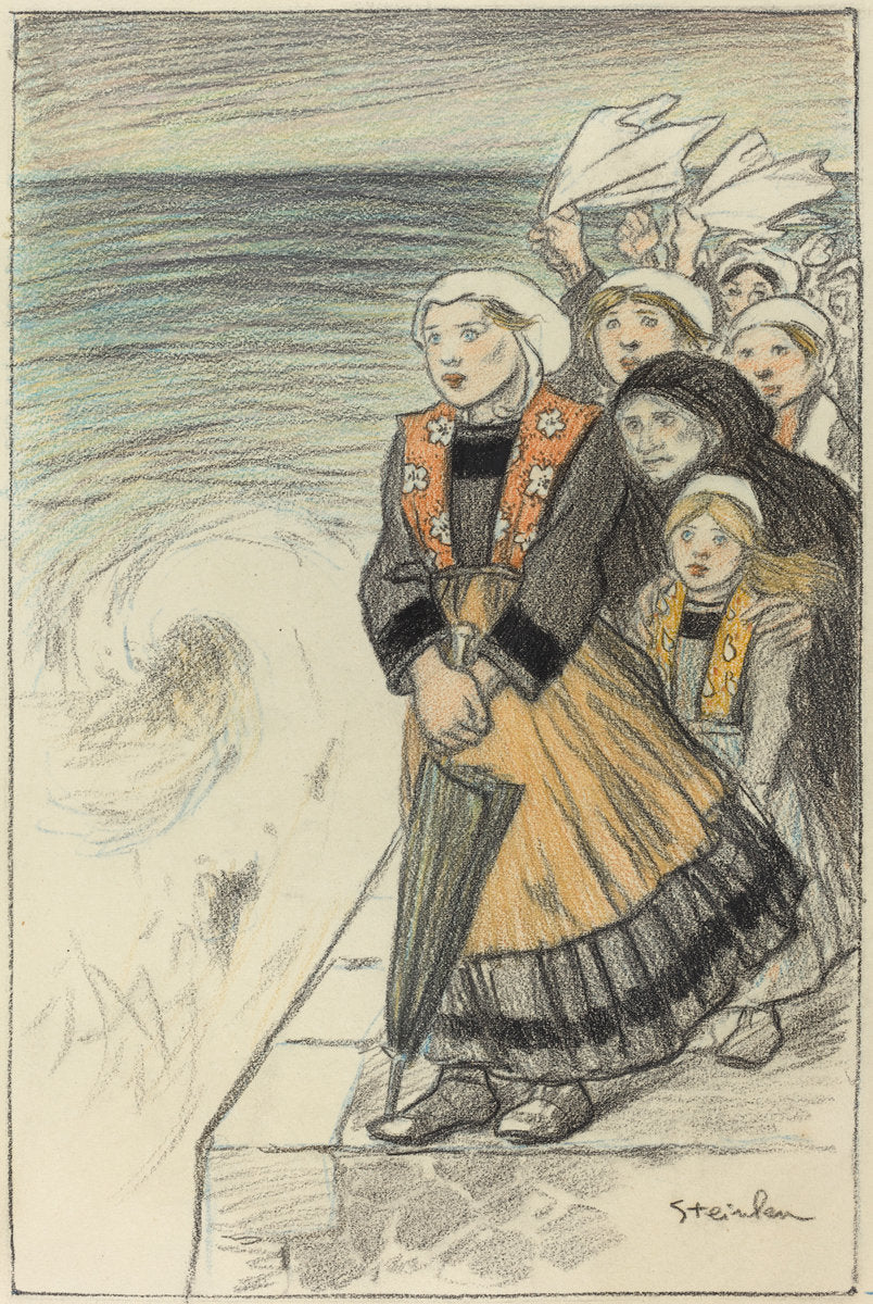 Sailors' Wives by Théophile Alexandre Steinlen (Swiss, 1859 - 1923), 16X12"(A3)Poster Print