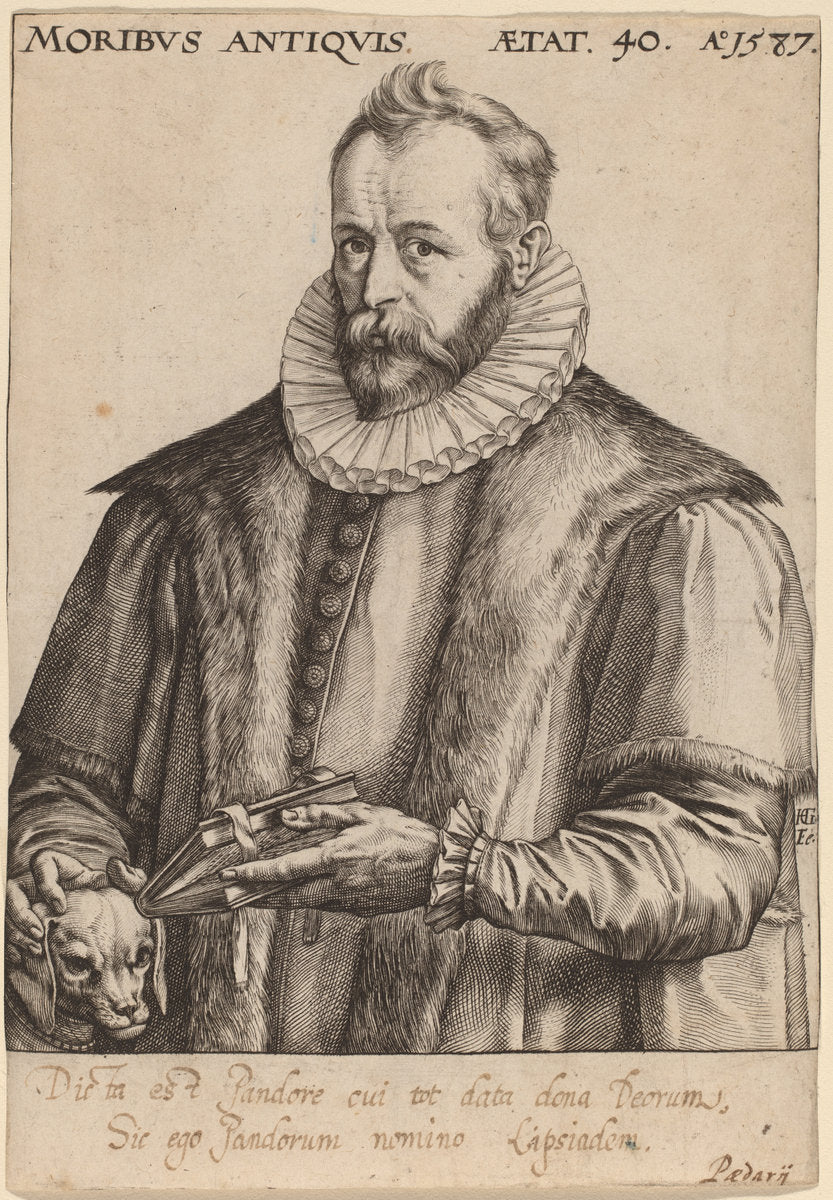 Justus Lipsius by Hendrik Goltzius (Dutch, 1558 - 1617), 16X12"(A3)Poster Print