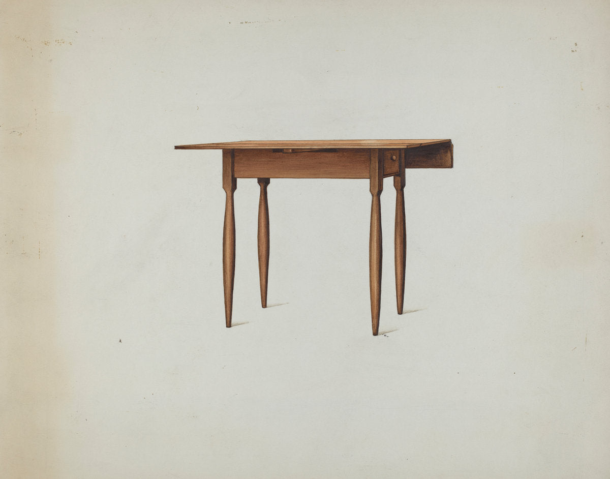 Shaker Table by Ray Holden (American, active c. 1935), 16X12"(A3)Poster Print