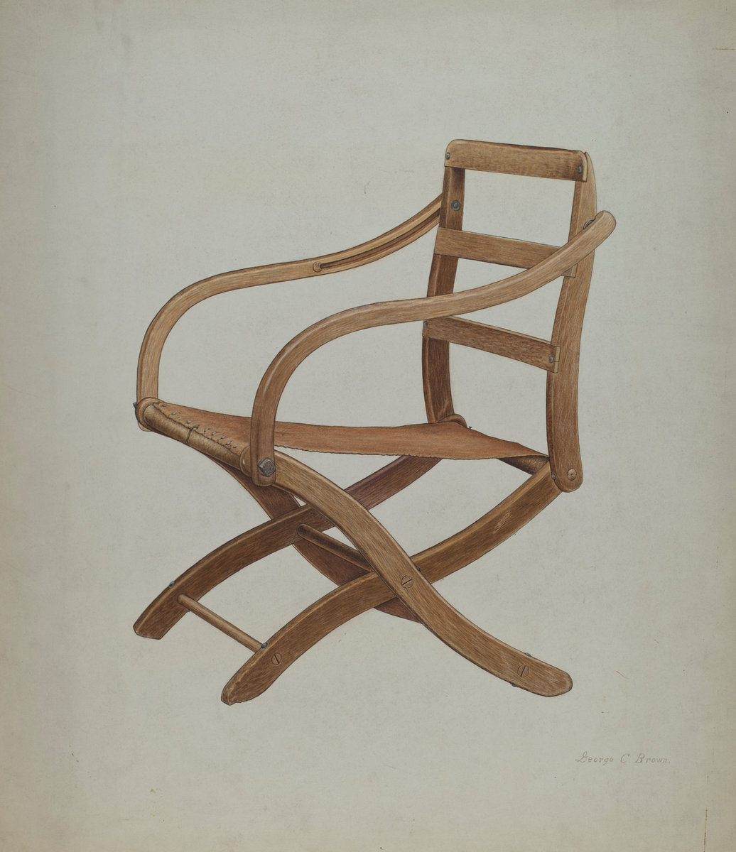 Camp Chair by George C. Brown (American, active c. 1935), 16X12"(A3)Poster Print