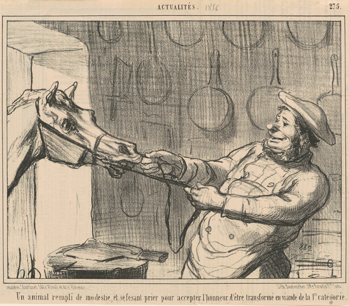 Un animal rempli de modestie... by Honoré Daumier (French, 1808 - 1879), 16X12"(A3)Poster Print
