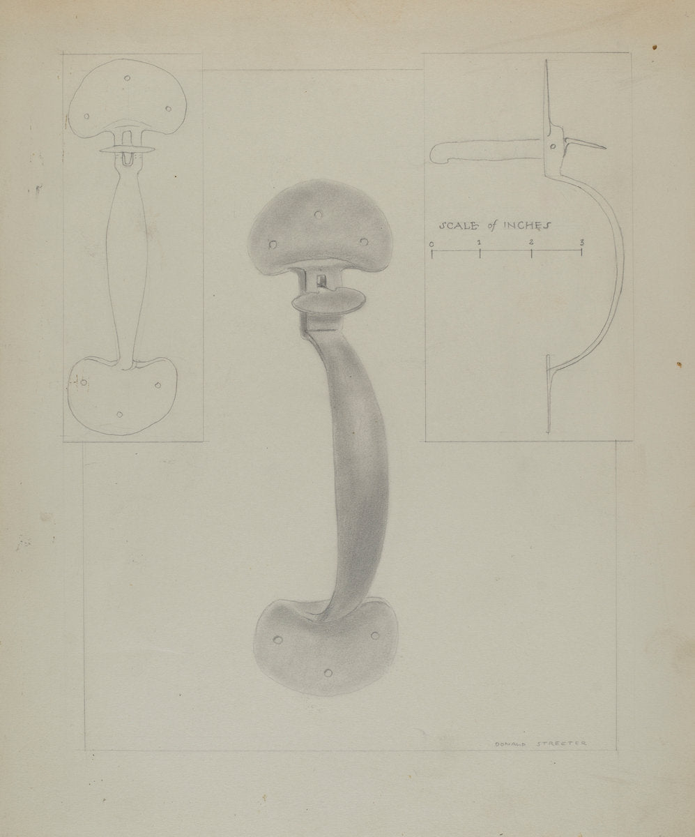 Hand Forged Latch by Donald Streeter (American, active c. 1935), 16X12"(A3)Poster Print