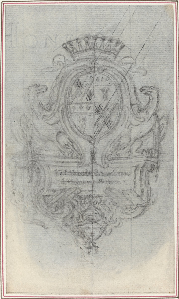 Coat of Arms with Two Eagles by Hubert François Gravelot (French, 1699 - 1773), 16X12"(A3)Poster Print