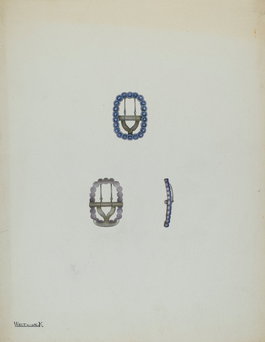 Neck Buckle by Kalamian Walton (American, active c. 1935), 16X12"(A3)Poster Print