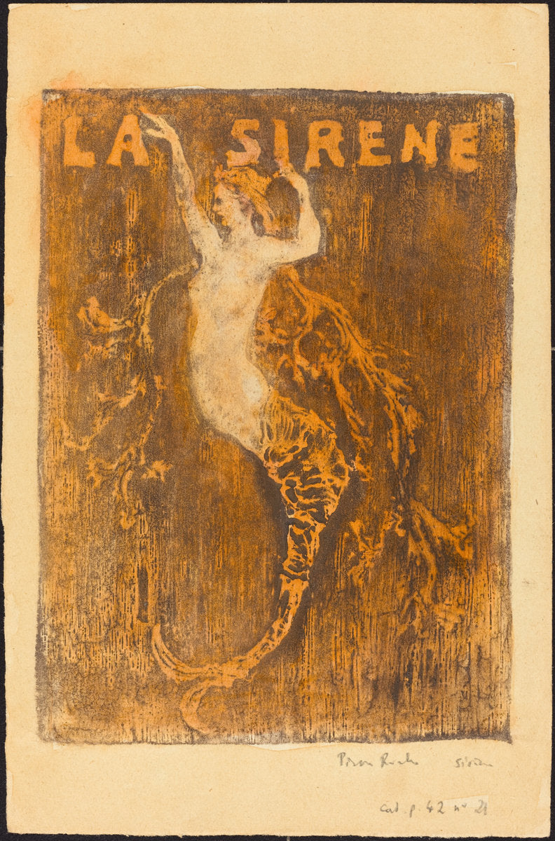 Sirene (Hippocampe) by Pierre Roche (French, 1855 - 1922), 16X12"(A3)Poster Print