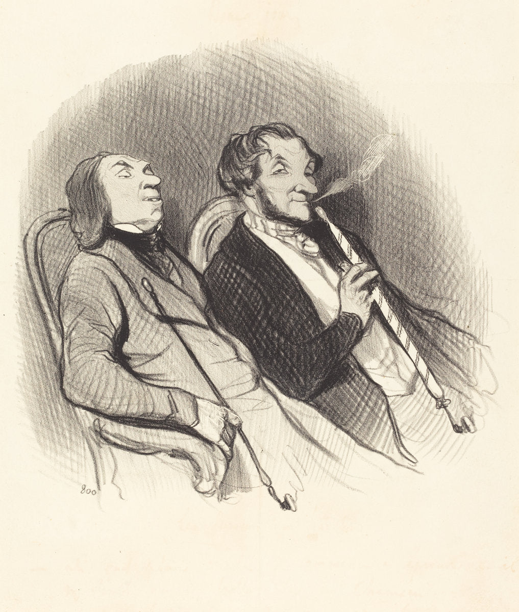 Les Fumeurs de Hadchids by Honoré Daumier (French, 1808 - 1879), 16X12"(A3)Poster Print
