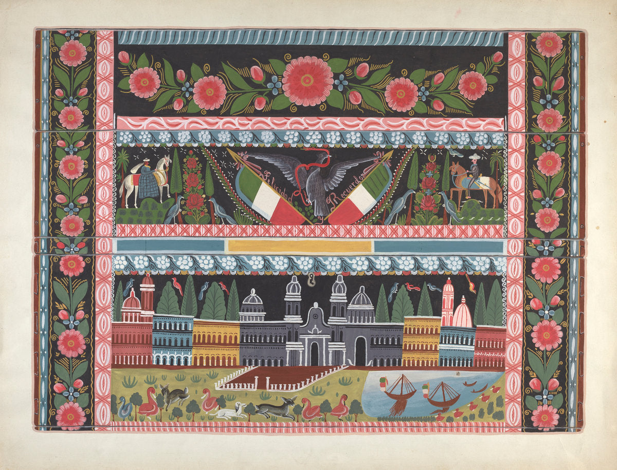 Painted Chest, Michoacan by Chester Faris (American, active c. 1935), 16X12"(A3)Poster Print