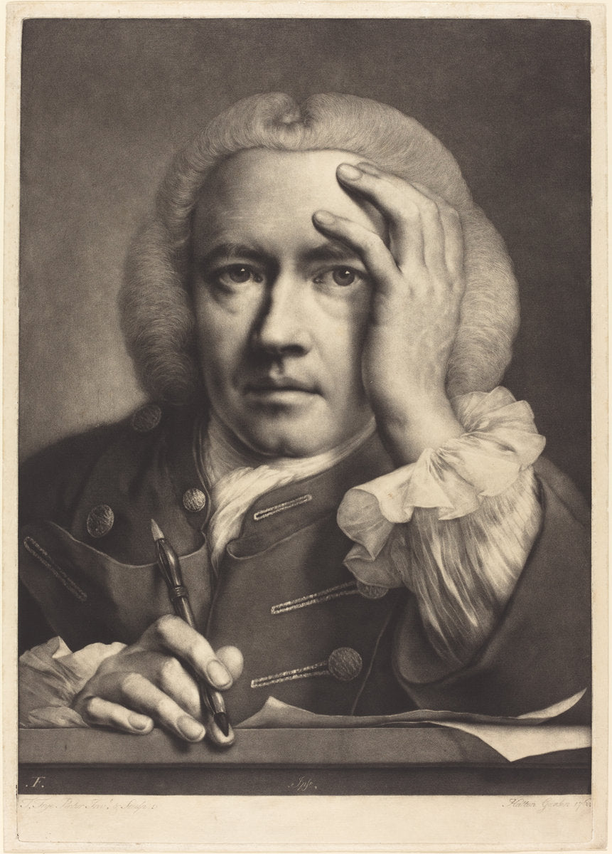 Self-Portrait by Thomas Frye (Irish, 1710 - 1762), 16X12"(A3)Poster Print