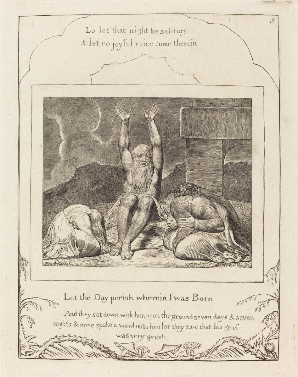 Job's Despair by William Blake (British, 1757 - 1827), 16X12"(A3)Poster Print