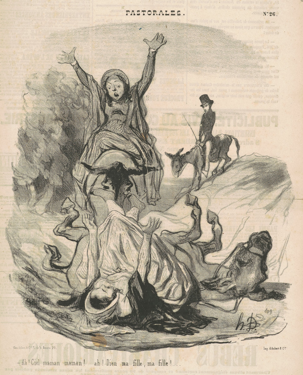 Ah! Ciel maman maman ... Ah! Dieu ma fille ... by Honoré Daumier (French, 1808 - 1879), 16X12"(A3)Poster Print