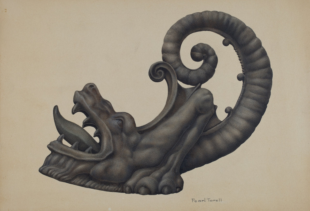 Iron Dragon by Pearl Torell (American, active c. 1935), 16X12"(A3)Poster Print