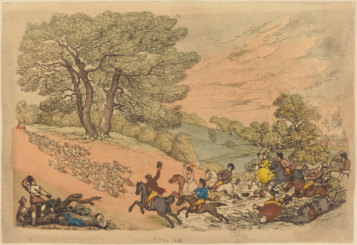 The Hunt by Thomas Rowlandson (British, 1756 - 1827), 16X12"(A3)Poster Print