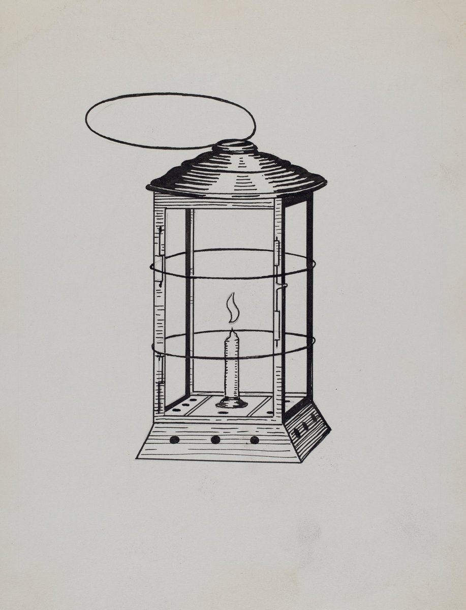 Comstock Miner's Lantern by Florence Huston (American, active c. 1935), 16X12"(A3)Poster Print