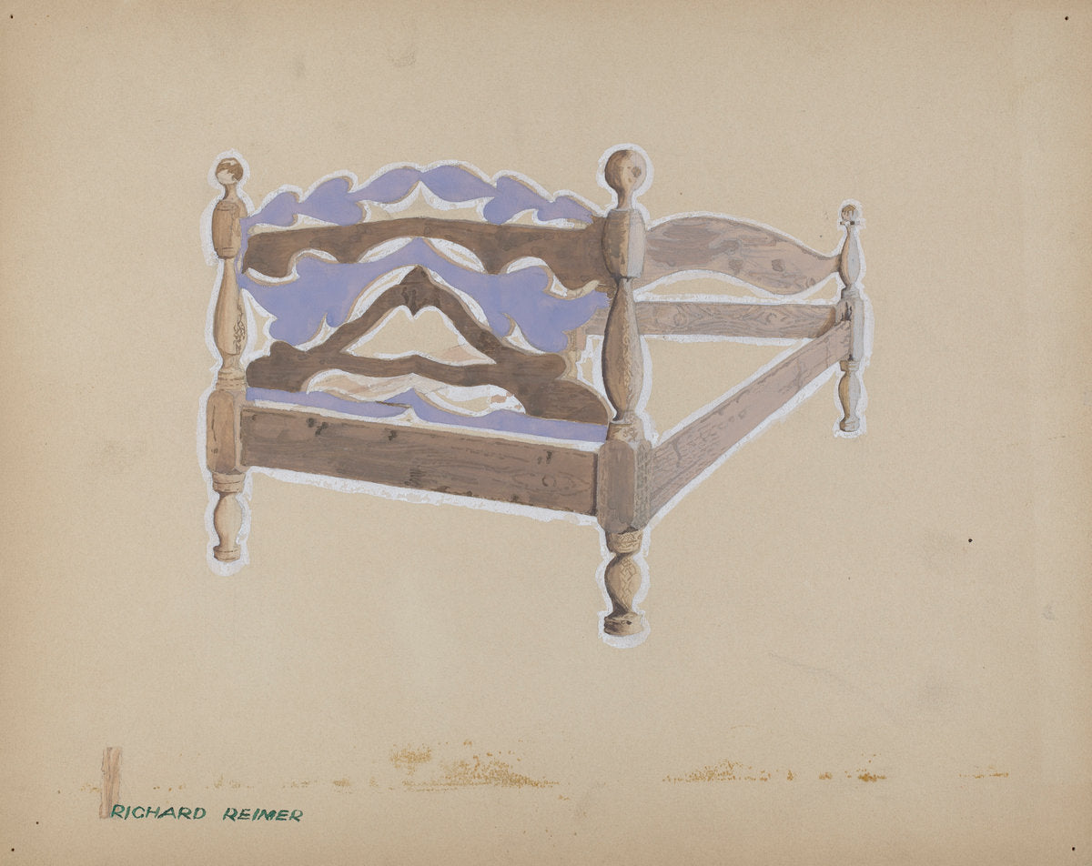 Bed by Richard Reimer (American, active c. 1935), 16X12"(A3)Poster Print