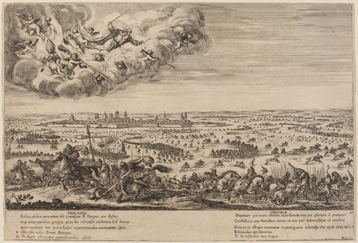 Saint Prosper by Stefano Della Bella (Italian, 1610 - 1664), 16X12"(A3)Poster Print