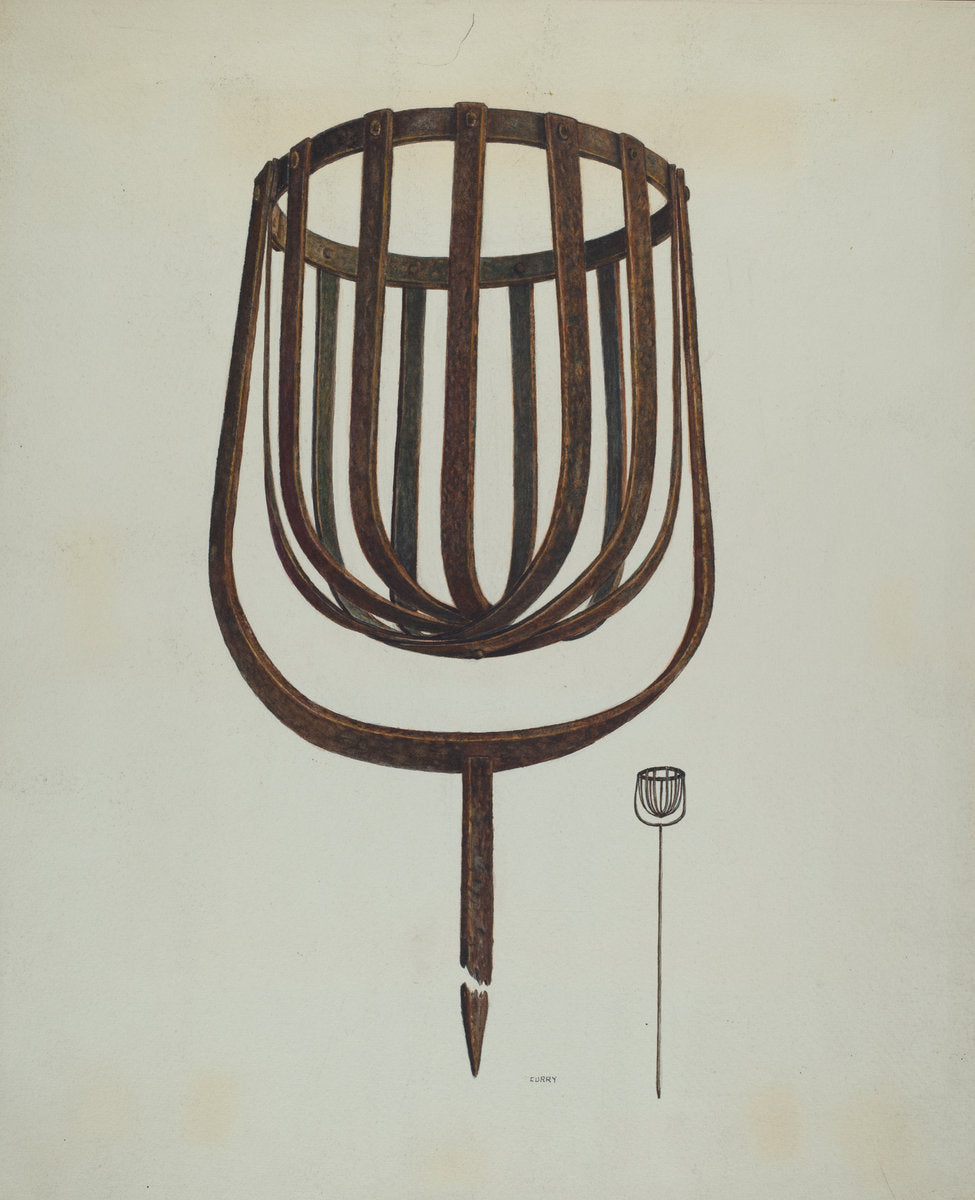 Pine Knot Flare Holder by Al Curry (American, active c. 1935), 16X12"(A3)Poster Print