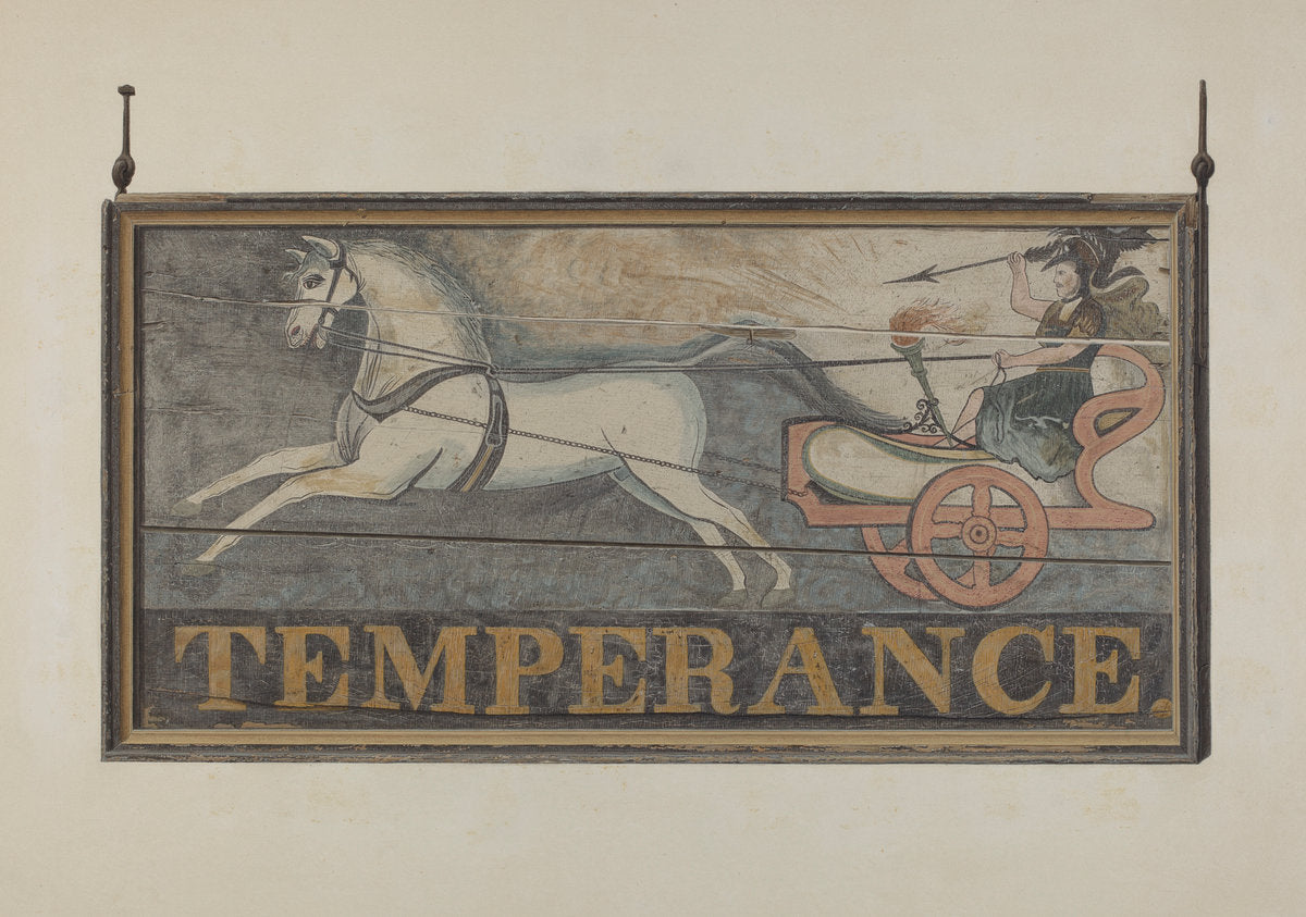Tavern Sign: "Temperance" by John Matulis (American, 1910 - 2000), 16X12"(A3)Poster Print