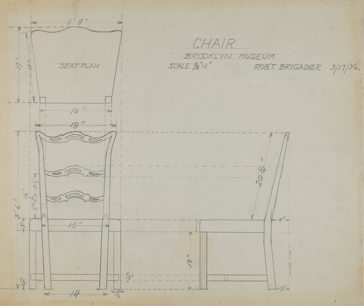 Hitchcock Chair by Robert Brigadier (American, active c. 1935), 16X12"(A3)Poster Print