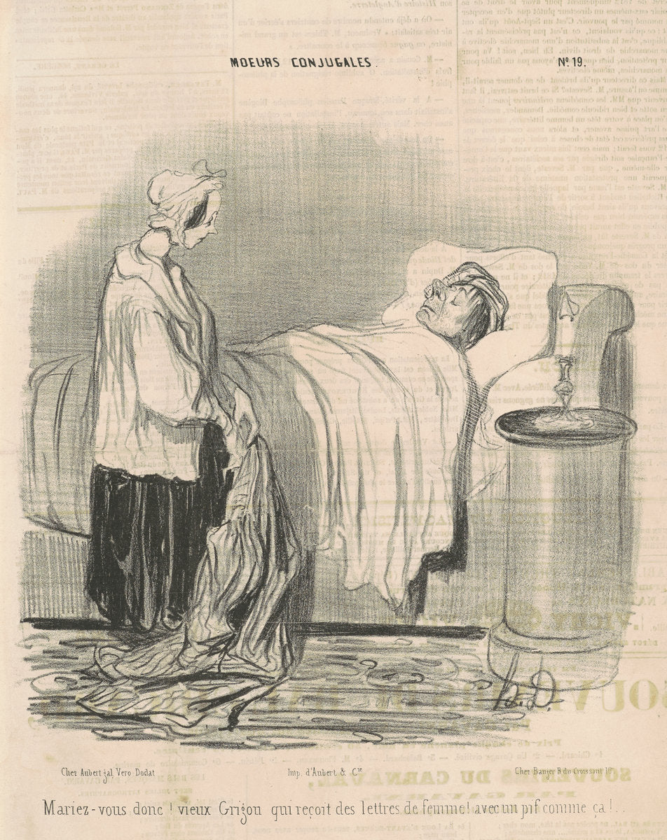 Mariez-vous donc! vieux Grigou... by Honoré Daumier (French, 1808 - 1879), 16X12"(A3)Poster Print