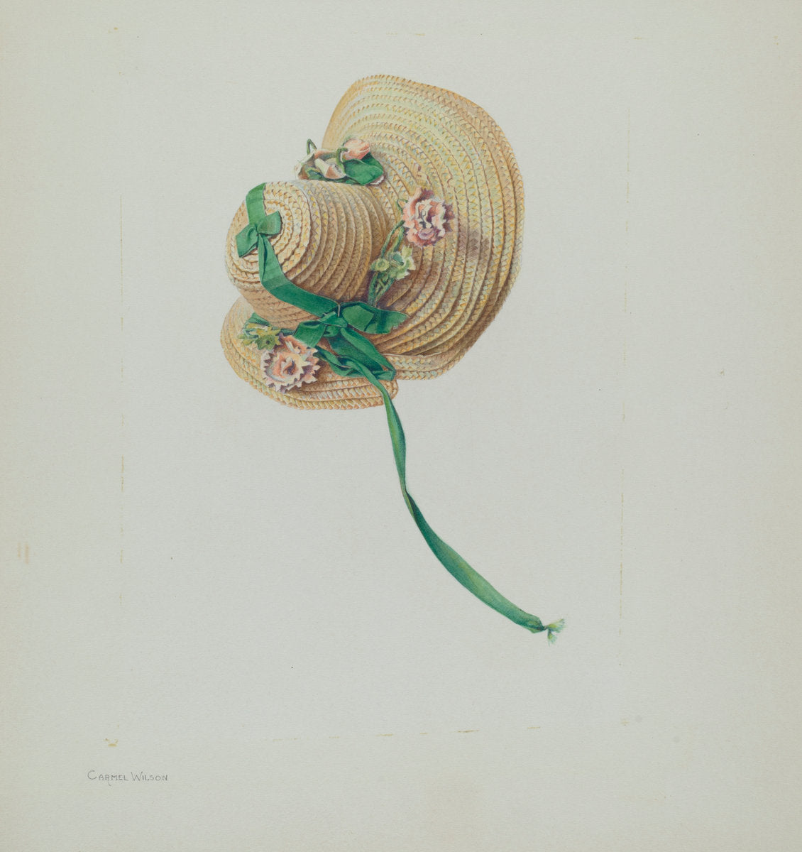 Doll's Straw Bonnet by Carmel Wilson (American, active c. 1935), 16X12"(A3)Poster Print