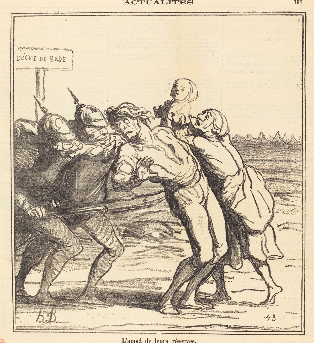 L'appel de leurs réserves by Honoré Daumier (French, 1808 - 1879), 16X12"(A3)Poster Print