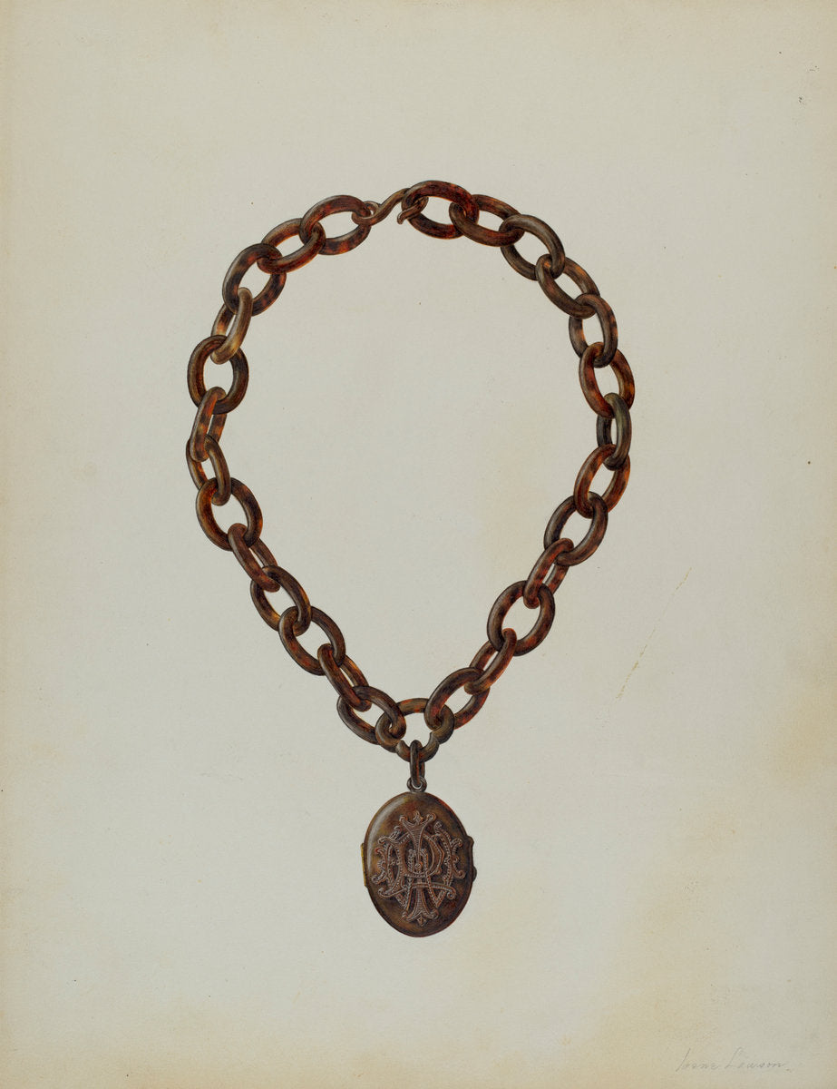 Tortoise Shell Necklace & Locket by James M. Lawson (American, active c. 1935), 16X12"(A3)Poster Print