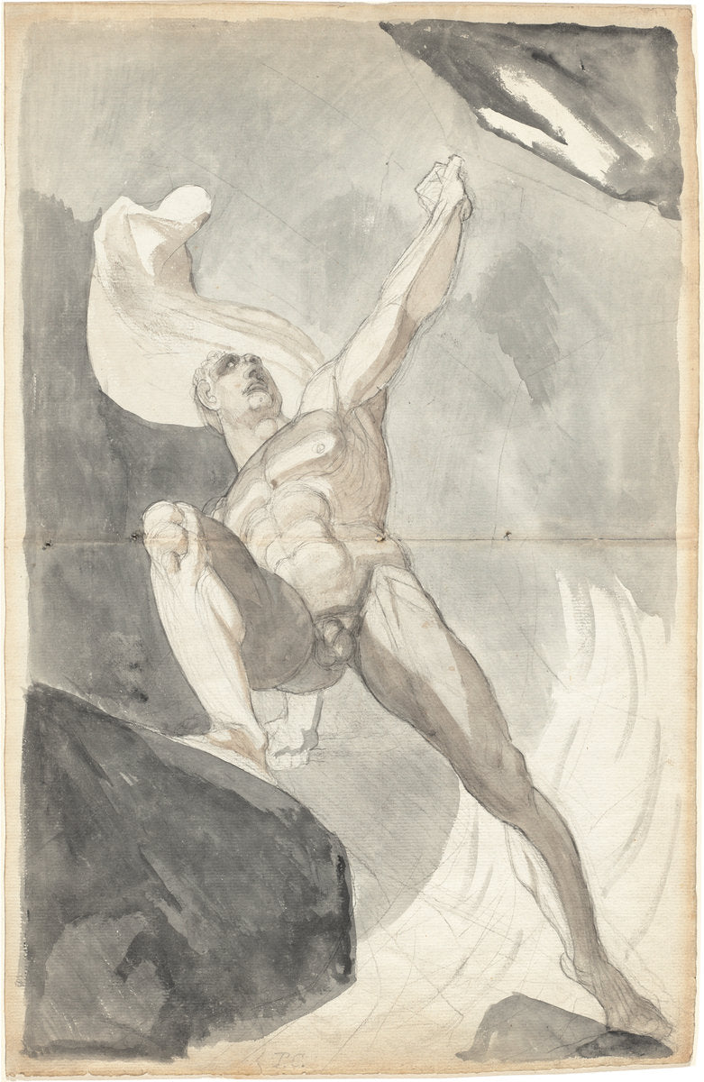 Satan Defying the Powers of Heaven by Henry Fuseli (Swiss, 1741 - 1825), 16X12"(A3)Poster Print