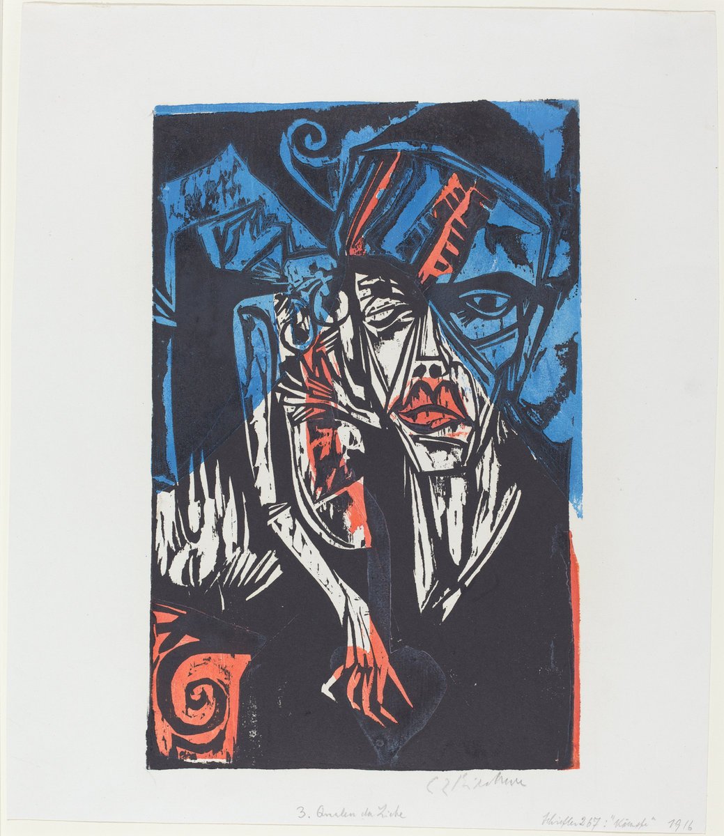 Peter Schlemihls wundersame Geschichte: Kämpfe. Qualen der Liebe (Peter Schlemihl's Wondrous Story: Battles. The Agonies of Love) by Ernst Ludwig Kirchner (German, 1880 - 1938), 16X12"(A3)Poster Print