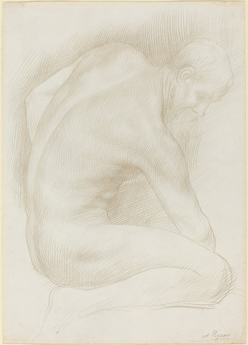 Old Man by Alphonse Legros (French, 1837 - 1911), 16X12"(A3)Poster Print