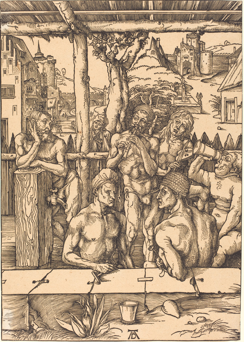Bath House by Albrecht Dürer (German, 1471 - 1528), 16X12"(A3)Poster Print