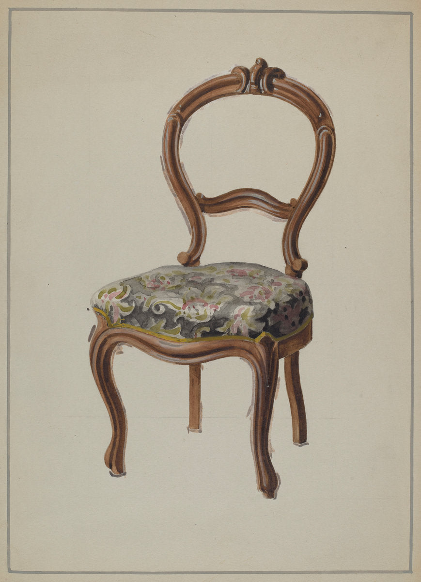 Chair by Marcus Moran (American, active c. 1935), 16X12"(A3)Poster Print