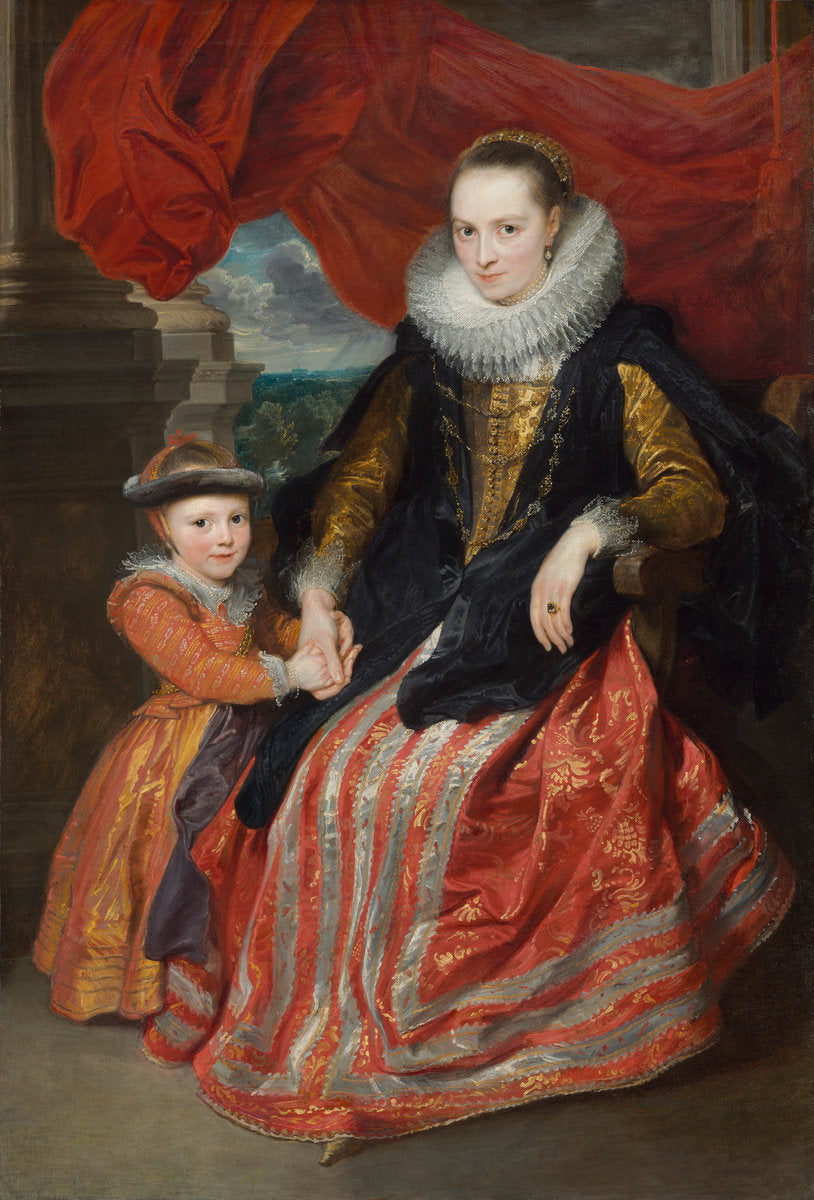 Susanna Fourment and Her Daughter by Sir Anthony van Dyck (Flemish, 1599 - 1641), 16X12"(A3)Poster Print