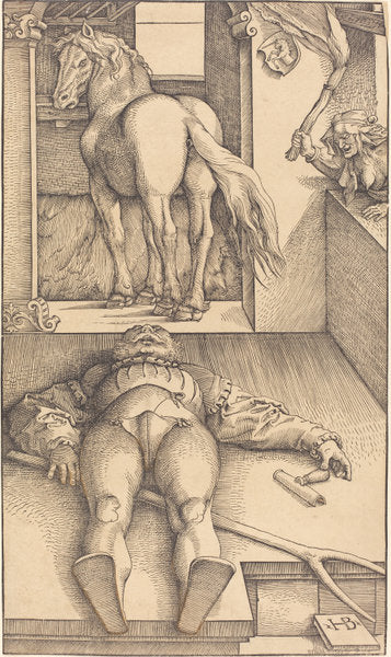 The Bewitched Groom by Hans Baldung Grien (German, 1484/1485 - 1545), 16X12"(A3)Poster Print