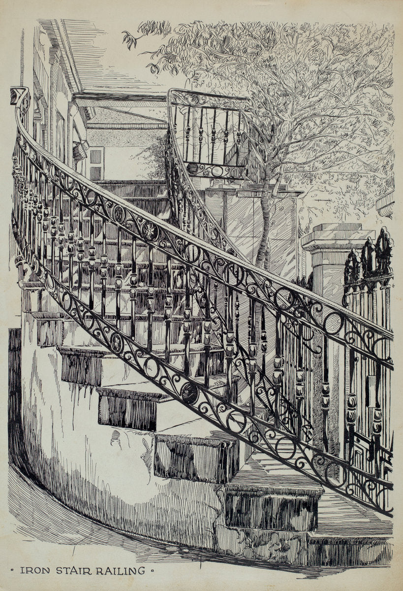 Iron Balcony by Thomas Byrne (American, active c. 1935), 16X12"(A3)Poster Print