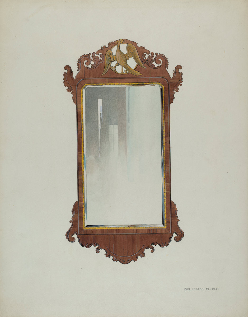 Mirror by Wellington Blewett (American, active c. 1935), 16X12"(A3)Poster Print