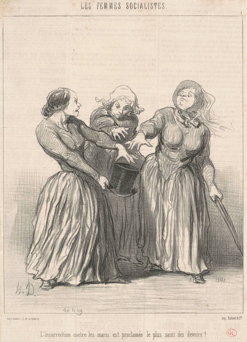 L'insurrection contre les maris ... by Honoré Daumier (French, 1808 - 1879), 16X12"(A3)Poster Print