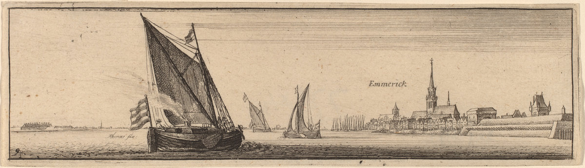 Emmerich by Wenceslaus Hollar (Bohemian, 1607 - 1677), 16X12"(A3)Poster Print