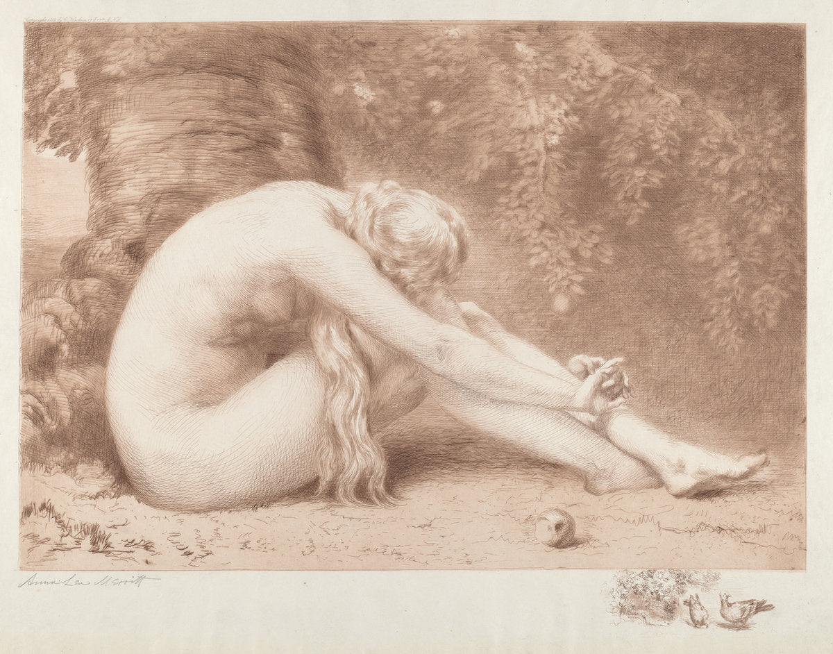 Eve Repentant by Anna Massey Lea Merritt (American, 1844 - 1930), 16X12"(A3)Poster Print